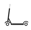 Electric scooter for adults, kids monochromatic flat vector object