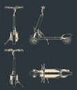 Electric scooter drawings