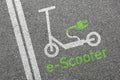 Electric scooter e-scooter road sign street eco friendly green mobility city transport