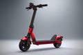 Electric scooter on gray background, eco alternative transport, AI Generated