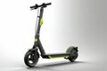 Electric scooter on gray background, eco alternative transport, AI Generated