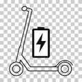 Electric scooter icon, urban flat eco friendly transport, vehicle vector illustration