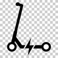 Electric scooter icon, urban flat eco friendly transport, vehicle vector illustration