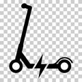 Electric scooter icon, urban flat eco friendly transport, vehicle vector illustration