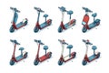 electric scooter isometric set collection isolated Royalty Free Stock Photo