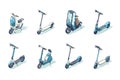 electric scooter isometric set collection isolated Royalty Free Stock Photo