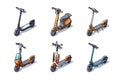 electric scooter isometric set collection isolated Royalty Free Stock Photo