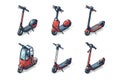 electric scooter isometric set collection isolated Royalty Free Stock Photo