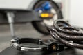 Electric scooter lock. Royalty Free Stock Photo