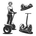 Electric scooter logo elements Royalty Free Stock Photo