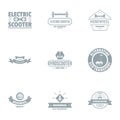 Electric scooter logo set, simple style Royalty Free Stock Photo