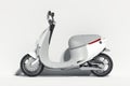 Electric scooter moped on white background. eco alternative transport concept. 3d rendering. Side view. Royalty Free Stock Photo