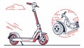 Electric Scooter Options, Modern Mobility Choices, vector design Generative AI Royalty Free Stock Photo