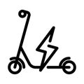 Electric scooter outline style icon. Eco transport Vector illustration Royalty Free Stock Photo