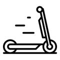 Electric scooter people icon, outline style Royalty Free Stock Photo
