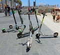 Electric Scooters At Tel Aviv Promenade
