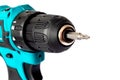 Electric screwdriver close up on a white isolated background Royalty Free Stock Photo