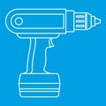 Electric screwdriver drill icon outline Royalty Free Stock Photo