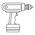 Electric screwdriver drill icon outline Royalty Free Stock Photo