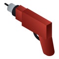 Electric screwdriver icon, isometric style Royalty Free Stock Photo