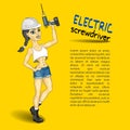 Electric screwdriver, mounting girl