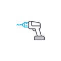 Electric screwdriver vector thin line stroke icon. Electric screwdriver outline illustration, linear sign, symbol Royalty Free Stock Photo