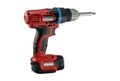 Power tool. Electric screwdriver. White background