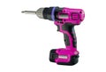 Power tool. Electric screwdriver. White background