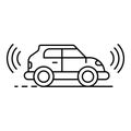Electric self driving car icon, outline style