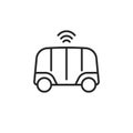 Electric self-driving shuttle bus icon isolated on white background Royalty Free Stock Photo