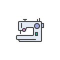 Electric sewing machine filled outline icon