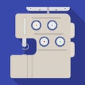 Electric sewing machine, overlock. Sewing and equipment single icon in flat style vector symbol stock illustration web.