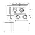 Electric sewing machine, overlock. Sewing and equipment single icon in outline style vector symbol stock illustration