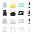 Electric sewing related icon set