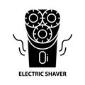 electric shaver icon, black vector sign with editable strokes, concept illustration
