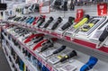 Electric shavers in a shop Royalty Free Stock Photo