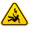 Electric shock danger caution sign