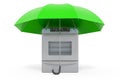 Electric slide-in convection range under umbrella, 3D rendering