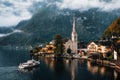 Scenic Hallstatt town in autumn, Austria