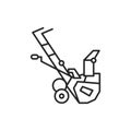 Electric snow blower color line icon. Pictogram for web page, mobile app, promo.