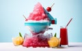 Electric Snow Cone Maker Against a White BackgroundGenerative Ai