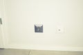 Electric socket closeup in wall Royalty Free Stock Photo