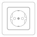 Electric socket european standard. Outine drawing