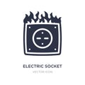 electric socket on fire icon on white background. Simple element illustration from Technology concept Royalty Free Stock Photo