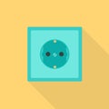 Electric socket icon, flat style Royalty Free Stock Photo