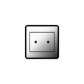 Electric socket icon. Power plug vector. Wall energy source. Metallic square element. Royalty Free Stock Photo