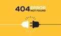 Electric socket with a plug. Connection and disconnection concept. Concept of 404 error connection. Electric plug and outlet Royalty Free Stock Photo