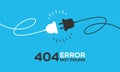 Electric socket with a plug. Connection and disconnection concept. Concept of 404 error connection. Electric plug and outlet Royalty Free Stock Photo