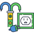 Electric socket repair vector damage plug icon