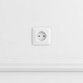 Electric socket on white wall. 3d rendering illustration Royalty Free Stock Photo